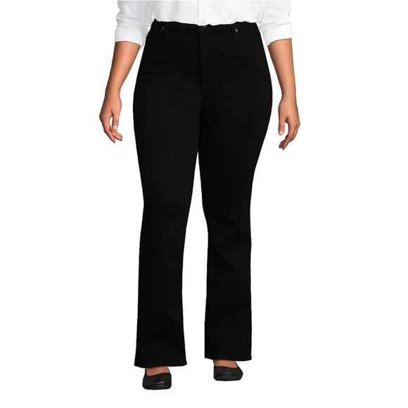 Lands’ End High Rise Stretch Black Bootcut Jeans Size 14 - Picture 1 of 10